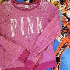 PINK vintage distressed sweatshirt